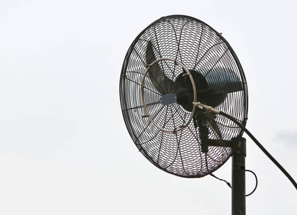 istock Big Black metallic fan on white background. 855314844