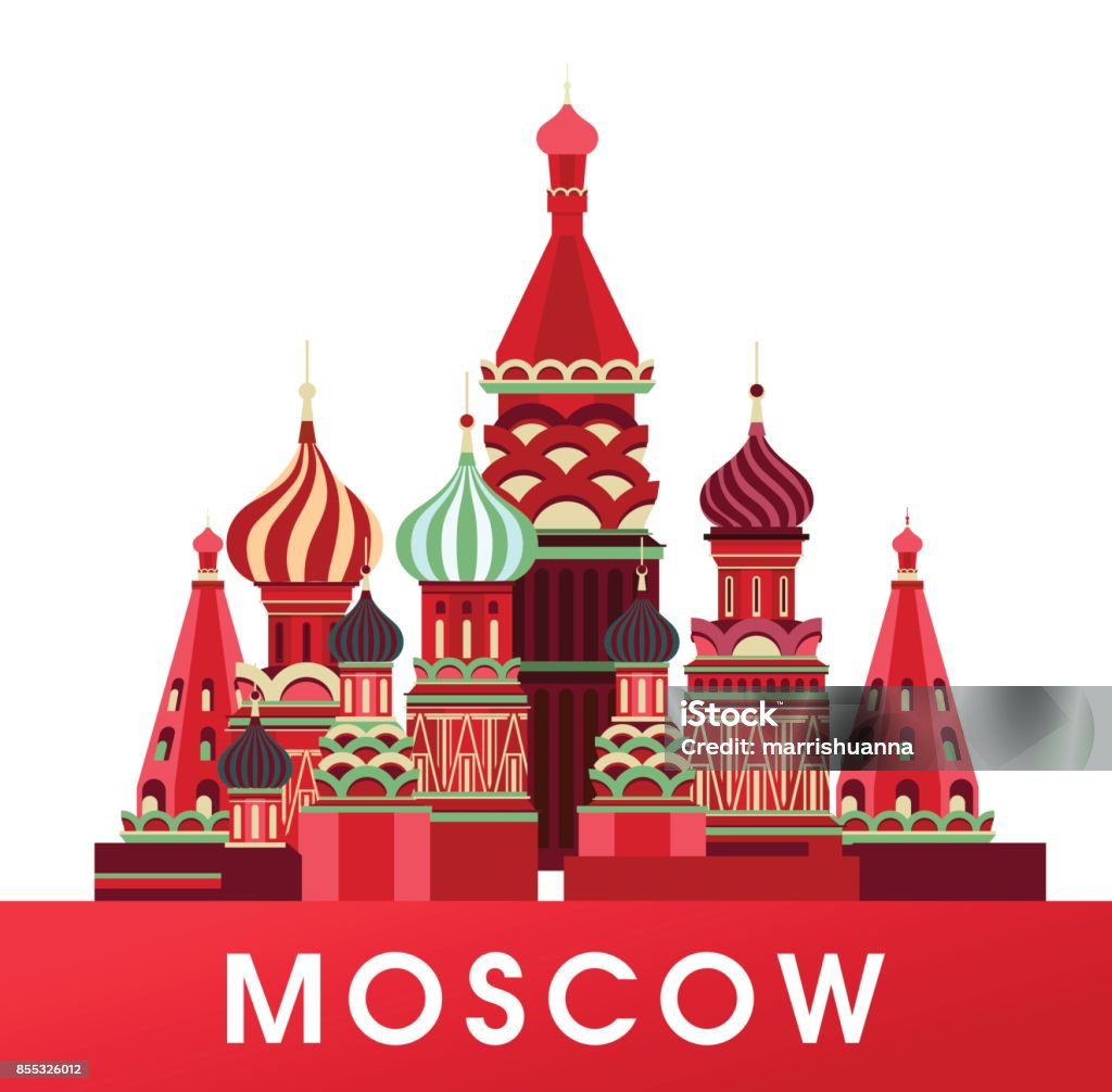 Cartel de Rusia Moscú - arte vectorial de Kremlin libre de derechos
