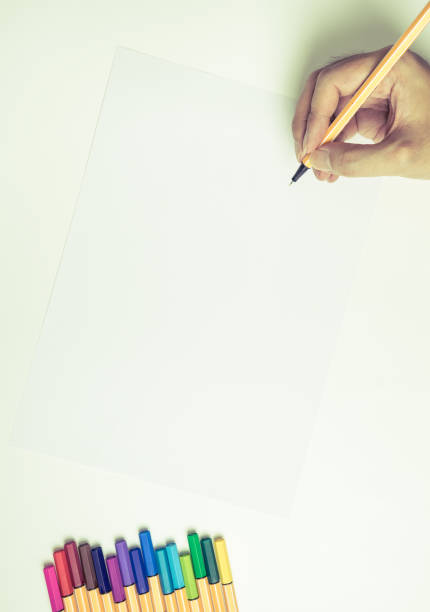 istock Hand writing on blank pepar with color pens 855328034