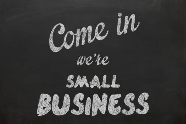 istock Shop open sign blackboard small business 855336632