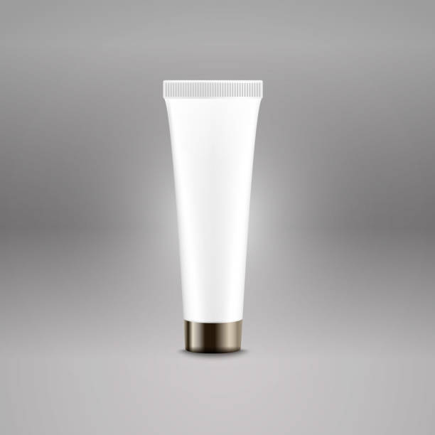 istock Plastic tube advertising vector template. Cream bottle template for brand symbol 855337036