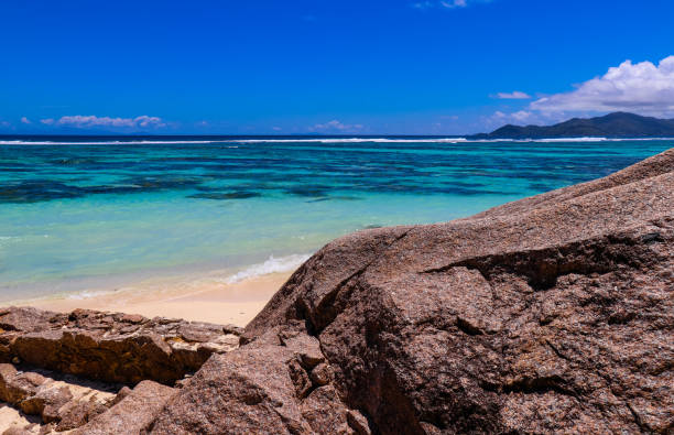 istock Anse Source D'Argent paradise beach - the most beautiful beach in the world. La Digue island. Indian ocean. Seychelles. East Africa 855337306