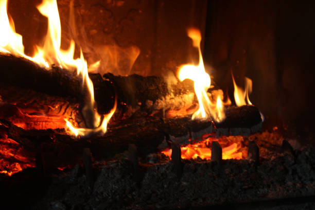 istock Fireplace  Firewood Flames and embers 855340736