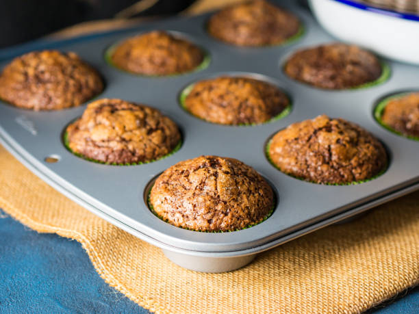 istock Banana chocolate muffin with caramel sugar topping 855341942