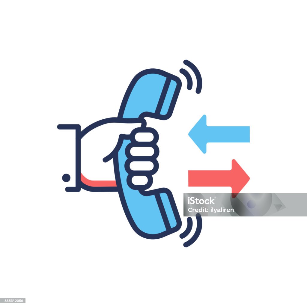 Rückruf - moderne Vektor Linie einzelne Designikone. - Lizenzfrei Am Telefon Vektorgrafik