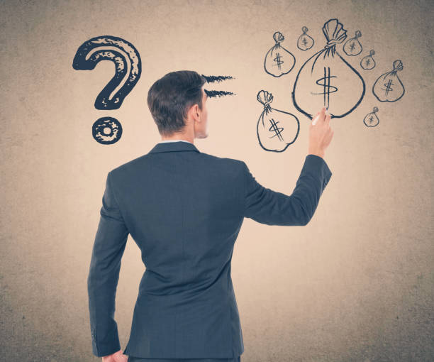 istock Businessman drawing money bag 855352040