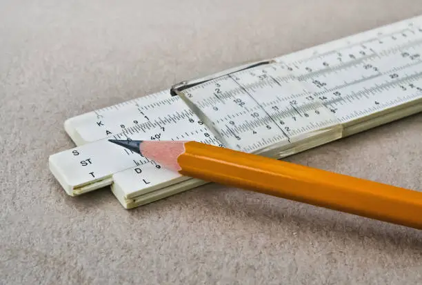 Photo of Closeup of a slide rule