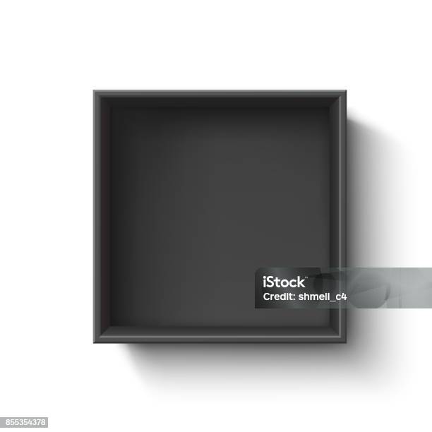 Black Container Box Background Black Empty Box Container Isolated On White Background Stock ...
