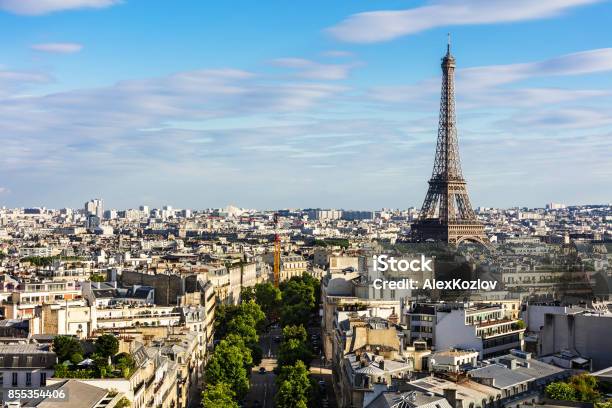 Paris Cityscape With Eiffel Tower Paris France Stock Photo - Download Image Now - Paris - France, Eiffel Tower - Paris, Aerial View