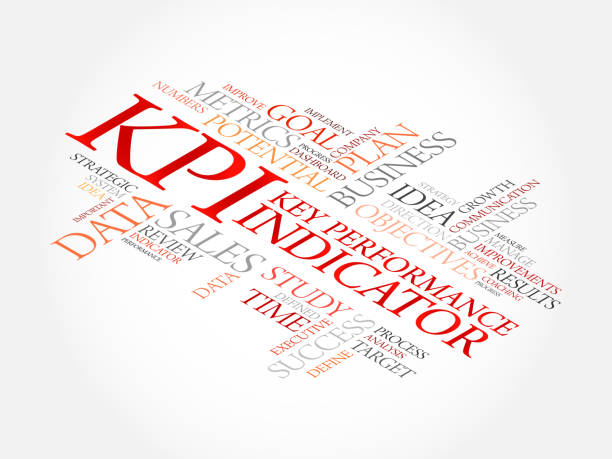kpi-핵심 성과 지표 단어 구름 - defined stock illustrations