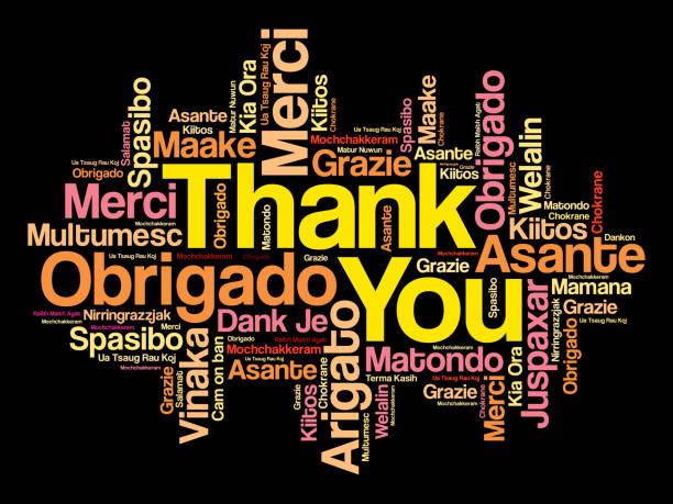 Thank You word cloud in different languages Thank You word cloud in different languages, concept background word cloud stock illustrations