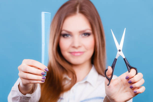 istock Female hairdresser presenting tools. 855363694