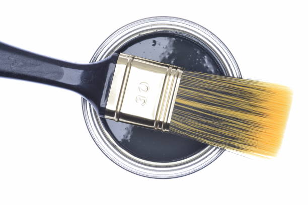 istock Paintbrush and paint can isolated on white background 855364122