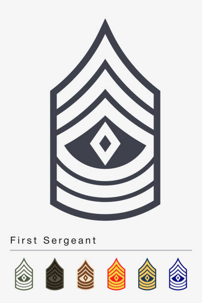 illustrations, cliparts, dessins animés et icônes de grades et insignes. rayures et chevrons d’armée - sergeant