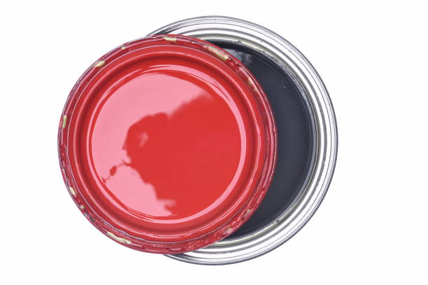 istock Decorative steel color paint can isolated on white background 855371062