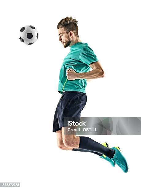 Photo libre de droit de Soccer Player Homme Position Isolée banque d'images et plus d'images libres de droit de Football - Football, Adulte, Cadrage en pied