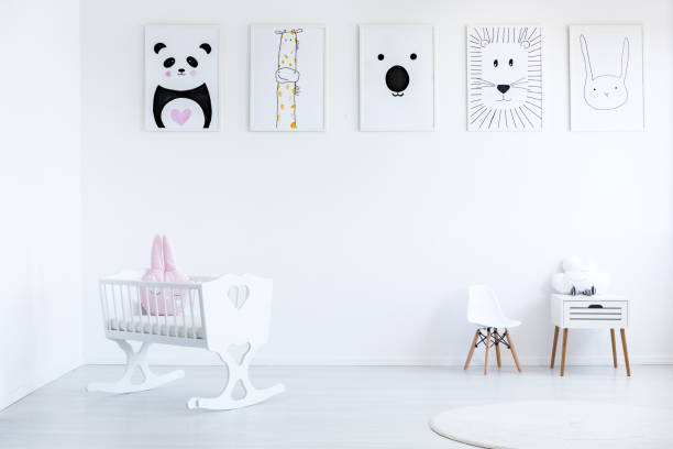 istock White cradle in baby's bedroom 855383142