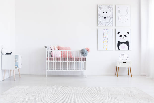 istock Simple kid's bedroom with posters 855383150