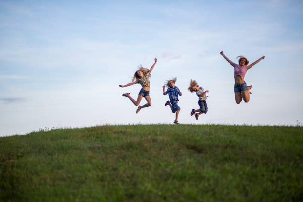 istock Mother and children running 855390956