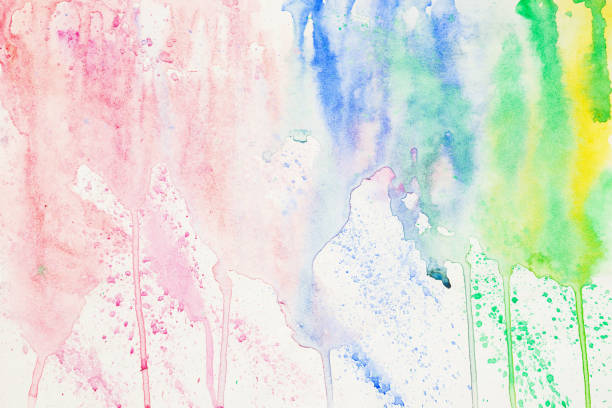 istock Rainbow colored spot, abstract watercolor stain on white paper. Layout for design. Hand draw illustration. Texture of watercolor paper 855391194