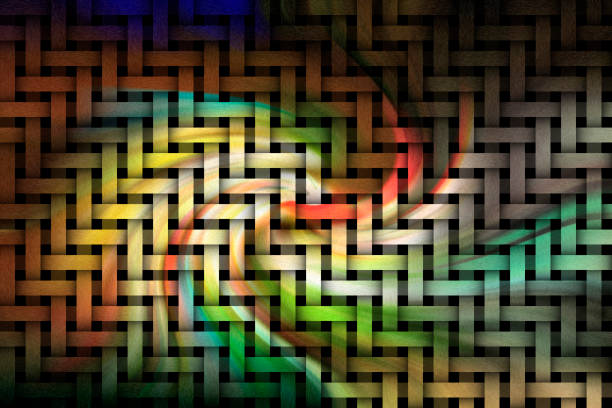 closeup of photo, computer generated weave texture background effect