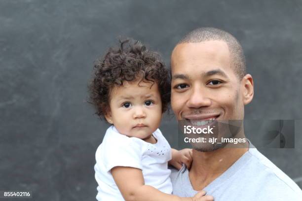 Happy Black Father And Cute Little Daughter Stock Photo - Download Image Now - Baby - Human Age, Men, 20-29 Years