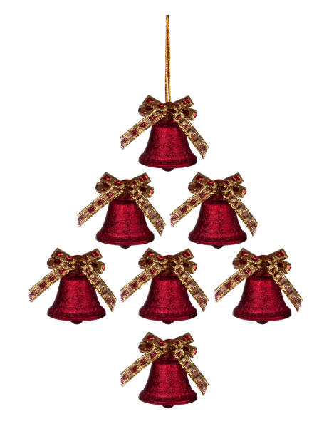 istock Red Christmas bells in the Christmas tree form 855406086