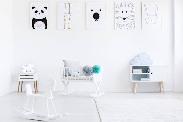 istock Baby's room with rocking horse 855409238