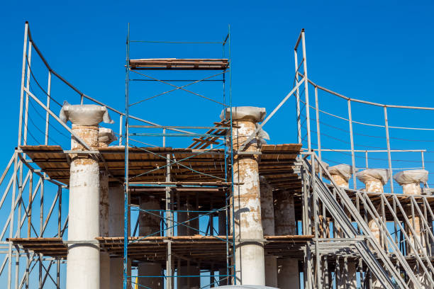 istock Reconstruction of ancientl colonnades. 855412872