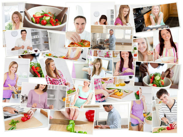 istock Collage of young adults cooking alone 855414166