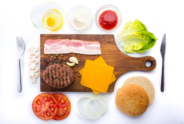 istock Ingredients to make homemade hamburger 855421302