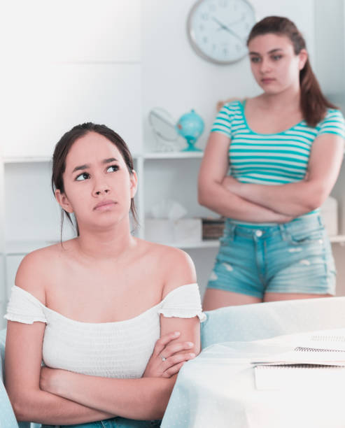 istock Offended teens girls after quarrel 855421842