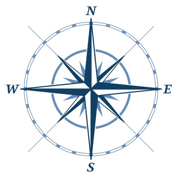 Wind rose Wind rose design element navigational compass stock illustrations