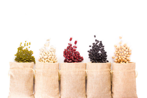 Different types of grains stock photo