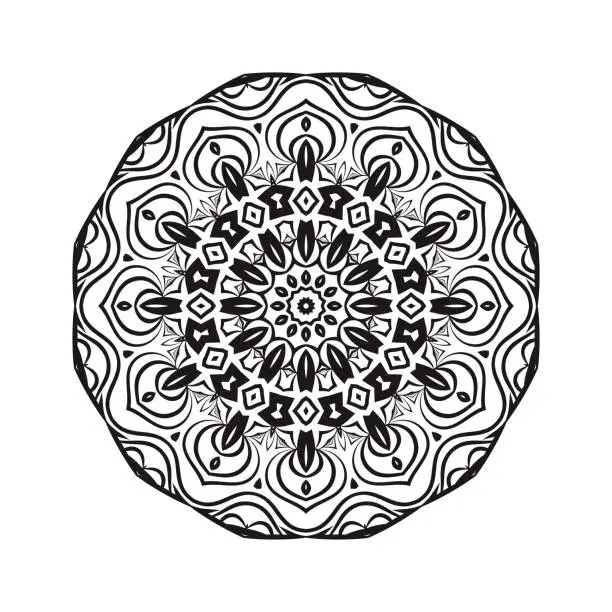 Vector illustration of geometric mandALA DESIGN. vector illustration. black color