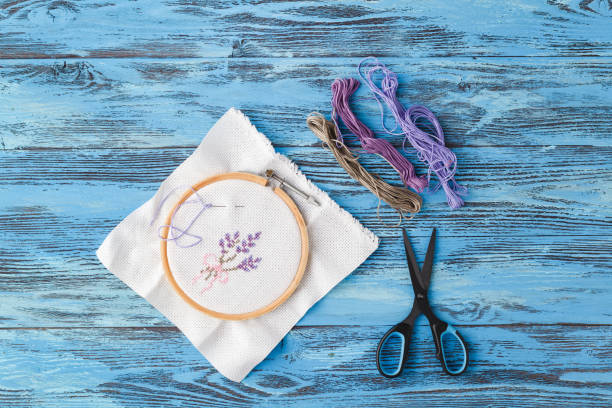 istock Female hobby concept, handmade embroidery 855443026