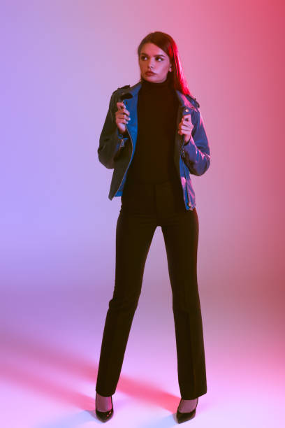 istock beautiful girl in leather jacket 855443156