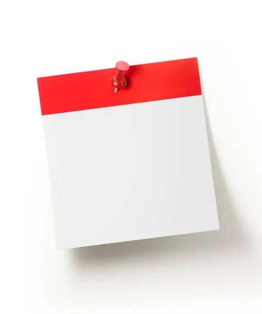 Photo of Red Calendar Pinned With A Red Push Pin