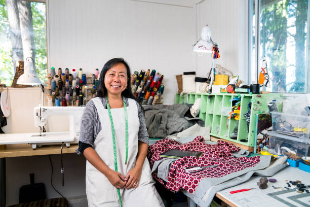 istock A female entrepreneur in her textile studio 855452090