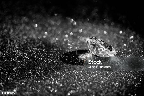 Diamond Still Life Stock Photo - Download Image Now - Diamond - Gemstone, Diamond Shaped, Black And White