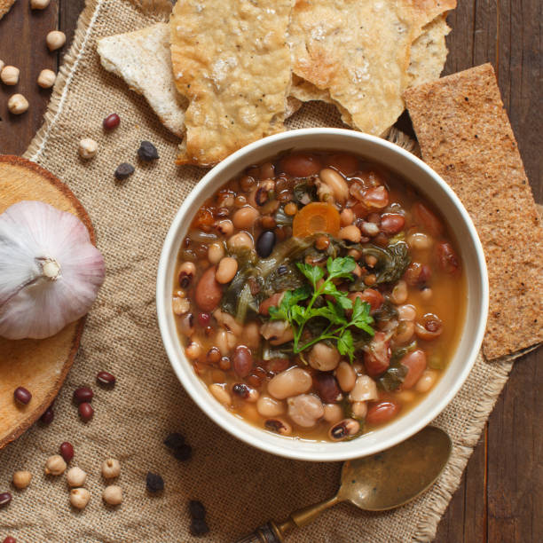 istock Cooked legumes and vegetables in a bowl 855467604