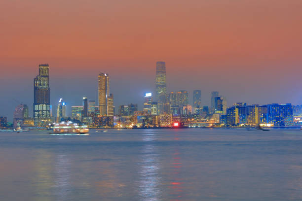 istock Perfect cityscape at magic hour time in kwoloon 855471160