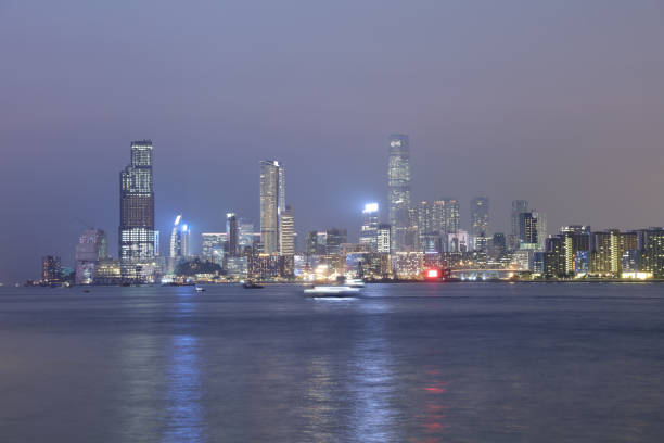 istock Perfect cityscape at magic hour time in kwoloon 855471400