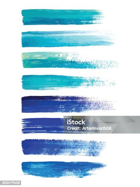 Abstract Watercolor Brush Strokes Isolated On White Creative Illustrationfashion Background Vector Stock Illustration - Download Image Now