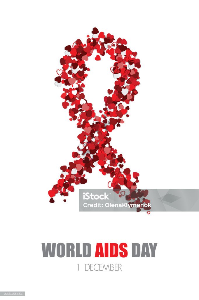 Символ Всемирного дня борьбы со СПИДом, изолированный на белом фоне. Векторная иллюстрация. - Векторная графика World AIDS Day роялти-фри