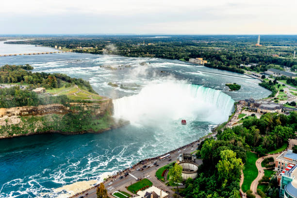istock Niagara Horseshoe Falls from aerial point of view 855489854