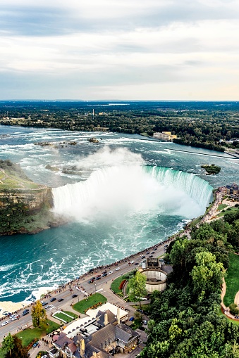 Niagara Horseshoe Falls from aerial point of view