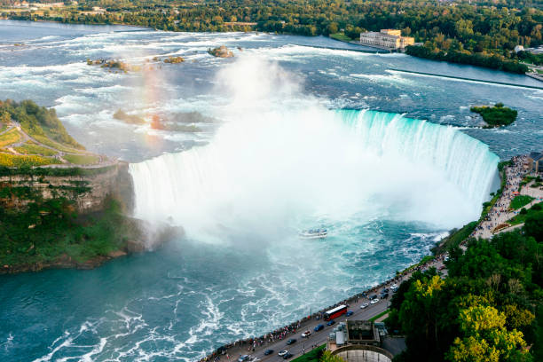 istock Niagara Horseshoe Falls from aerial point of view 855489878