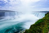 istock Niagara Horseshoe Falls from aerial point of view - Long exposure 855489882