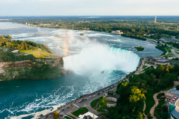 istock Niagara Horseshoe Falls from aerial point of view 855489894